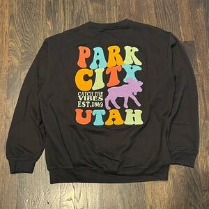 Park City Utah Graphic Crewneck Sweatshirt Black XL
